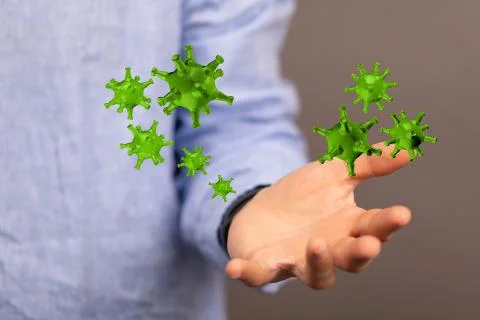 A flu virus attack digital 3d Stock Photos