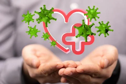 A flu virus attack digital 3d Stock Photos