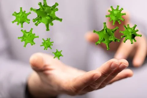 A flu virus attack digital 3d Stock Photos