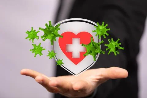 A flu virus attack digital 3d Stock Photos