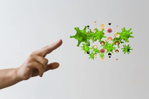A flu virus attack digital 3d 写真素材