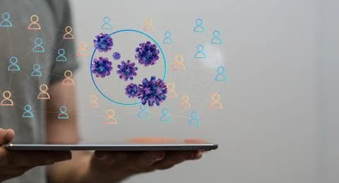 A flu virus attack digital 3d 스톡 사진