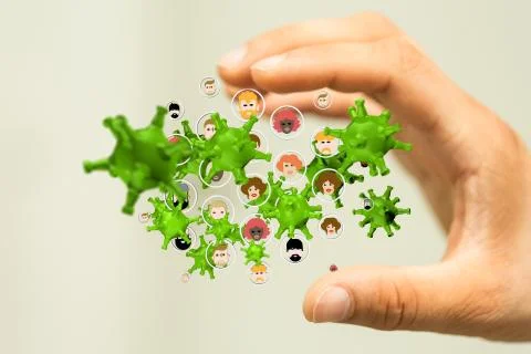 A flu virus attack digital 3d 스톡 사진