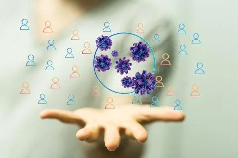 A flu virus attack digital 3d 스톡 사진