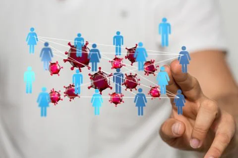A flu virus attack digital 3d 写真素材