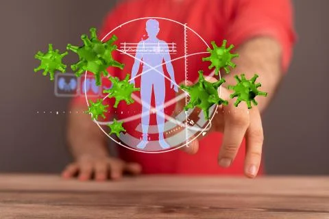 A flu virus attack digital 3d Stock Photos