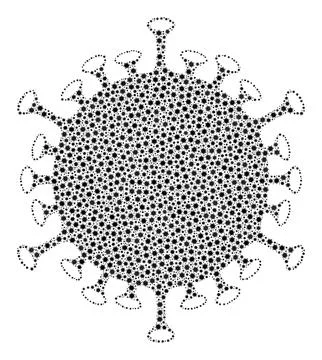 Flu Virus Composition Icon of Covid Virus Infection Elements 스톡 일러스트