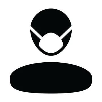 Flu virus mask icon vector for safety protection person profile male avatar 스톡 일러스트