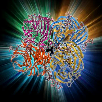 Flu virus surface protein molecule Stock Illustration