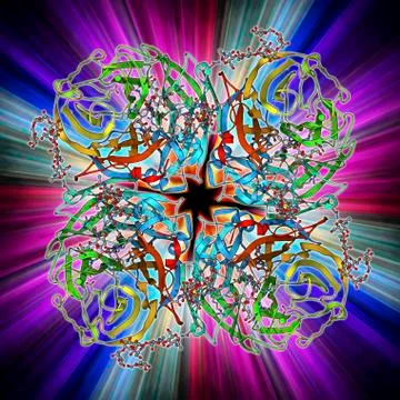 Flu virus surface protein molecule Stock Illustration