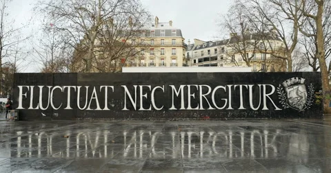 Fluctuat Nec Mergitur in Place de la Republique, Paris Stock Footage 59235618