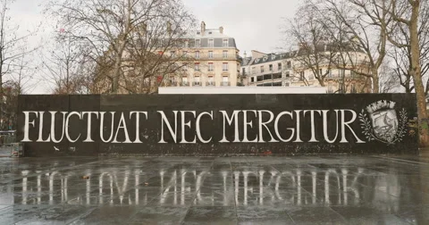 Fluctuat Nec Mergitur in Place de la Republique, Paris Stock Footage 59313971