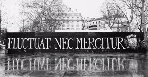 Fluctuat Nec Mergitur in Place de la Republique, Paris Stock Footage 59314343
