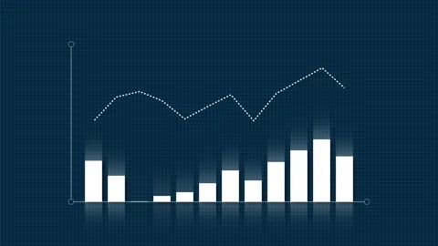 A fluctuating bar graph and a flowing line graph. 스톡 동영상 232641991