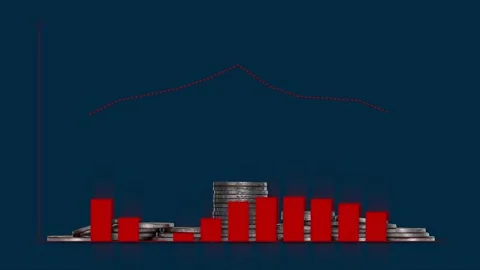 A fluctuating bar graph and a flowing line graph. Stock-Footage 232642010