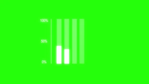 Fluctuating bar graph showing financial data on green screen. Visual graph. Stock Footage 241447671