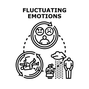 Fluctuating emotions mental health problem concept Stock Illustration