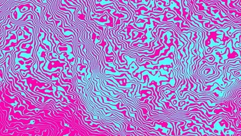 Fluctuating movements of abstract graphic waves in bright pink turquoise colors Stockbeeldmateriaal 125801635