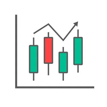 Fluctuation icon on candlestick chart. Stock and exchange rate market movem.. Stock Illustration