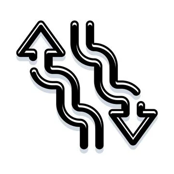 Fluctuation movement with up and down zigzag arrows Stock Illustration