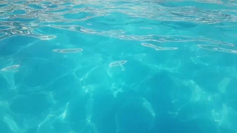 Fluctuation of water in the pool, slow motion, blue water Video stock 248155045