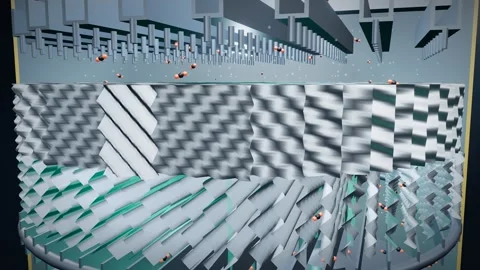 Flue gas rises through structured packing as amine runs down and takes up Stock-Footage 344545492