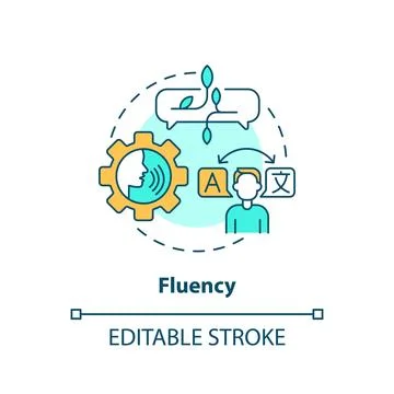 Fluency, language proficiency multi color concept icon Stock Illustration