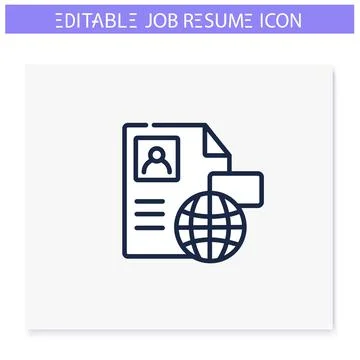 Fluent languages line icon. Editable illustration Stock Illustration