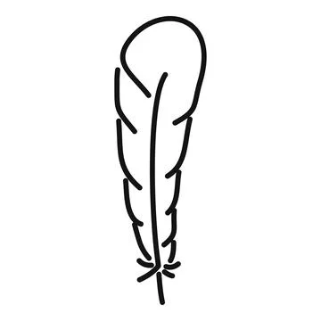 Fluff feather icon outline vector. Bird pen Stock Illustration