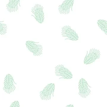 Fluff feather soft glyph seamless pattern Stock Illustration