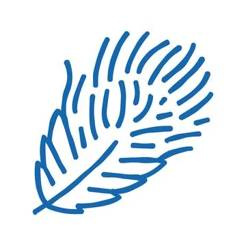 Fluff feather soft icon doodle illustration Stock Illustration