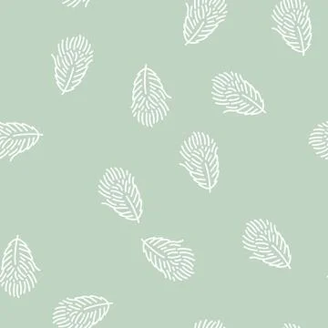 Fluff feather soft line seamless pattern Stock Illustration