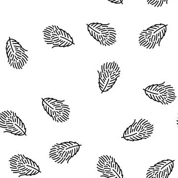 Fluff feather soft vector seamless pattern Illustrazione stock