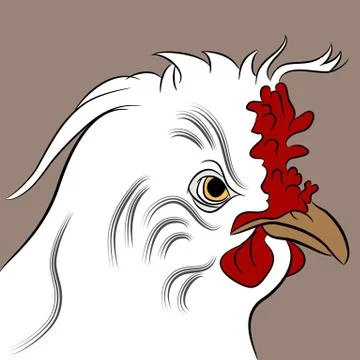 Fluffed hen Stock Illustration