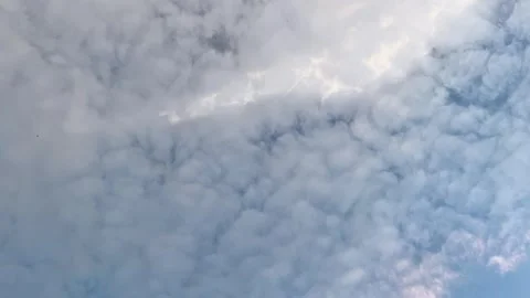 Fluffy Altocumulus Clouds Covering Blue Sky Background Stock Footage 343887926