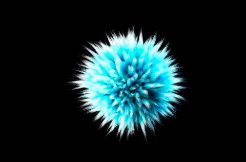 Fluffy Ball Spherical Shape in blue Stock Photos