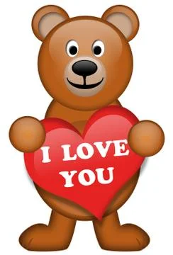 Fluffy bear with heart Stock Illustration