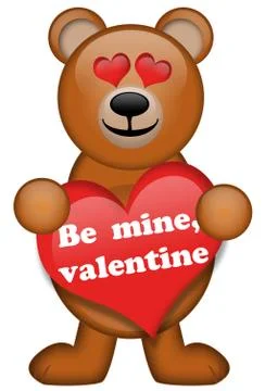 Fluffy bear with heart Stock Illustration