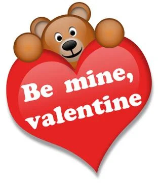 Fluffy Bear with heart Stock Photos