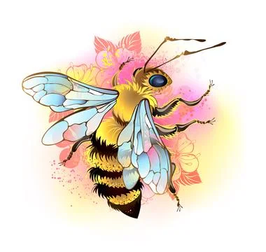 Fluffy bee Stock Illustration
