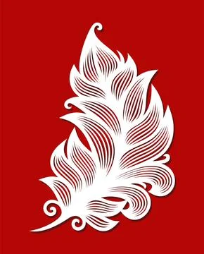 Fluffy bird feather.  Stock Illustration