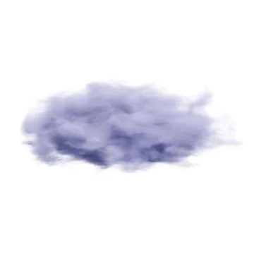 Fluffy Blue Cloud. 3D Render. Isolated On White Background. Illustrazione stock