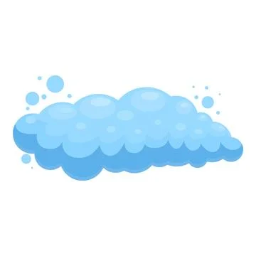 Fluffy blue soap suds creating a cloud like shape Stock Illustration