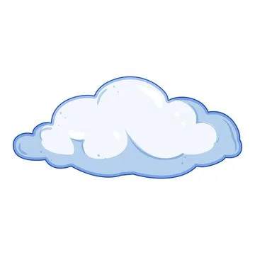 Fluffy cartoon cloud floating in the sky イラスト素材