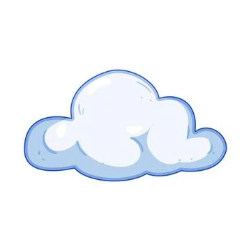 Fluffy cartoon cloud isolated on white background Stockillustratie