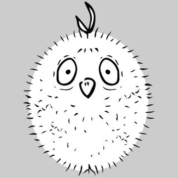 Fluffy chick icon. Stock Illustration