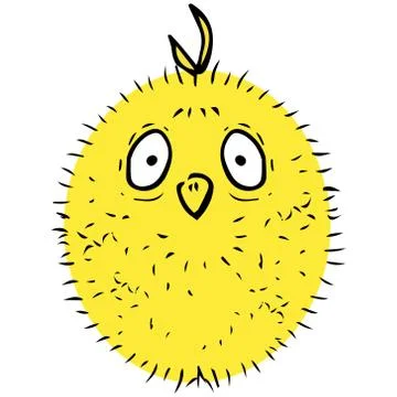 Fluffy chick icon. Stock Illustration