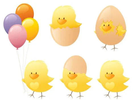 Fluffy chicks Stock Illustration