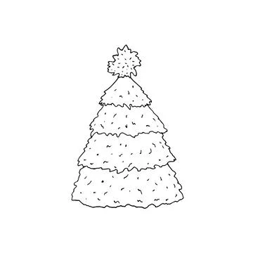 Fluffy christmas tree Stock Illustration