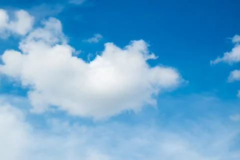 Fluffy cloud on blue sky day Stock Photos